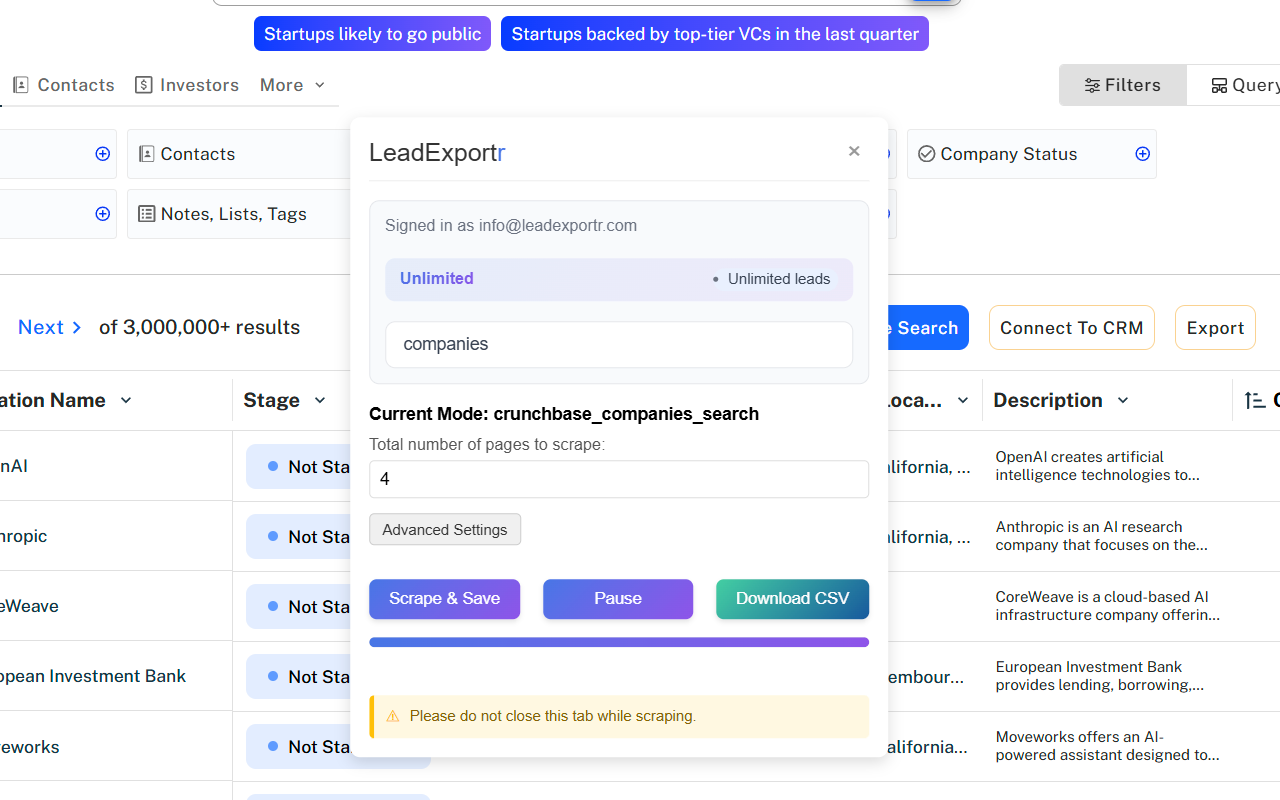 LeadExportr v2 - 截图 2