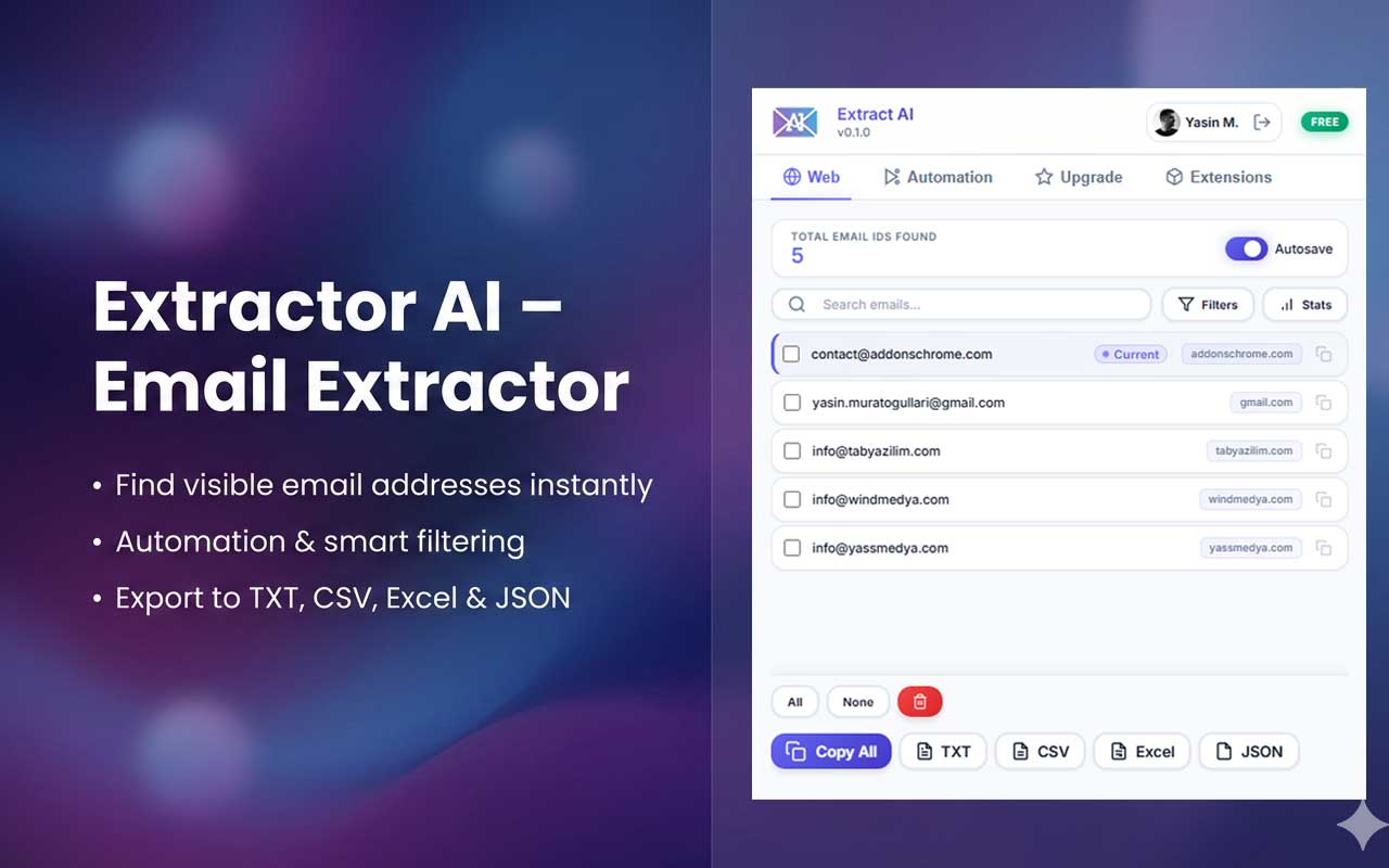 Extract AI – 邮箱提取器 - 截图 2