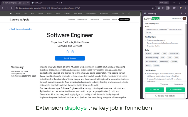 LetMeApply: AI Assistant on Every Job Page - 截图 2