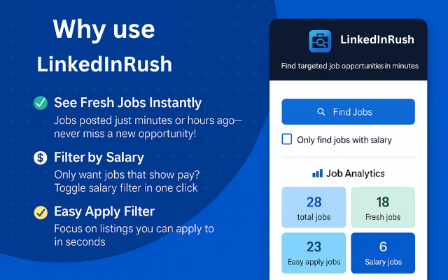 LinkedInRush: Because Minutes Matter. Apply Fast. Get Hired. - 截图 1