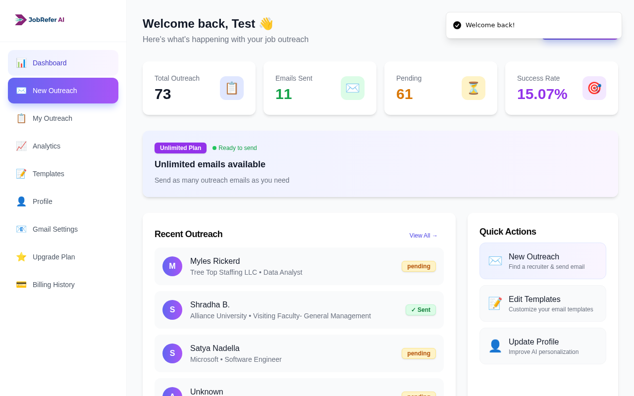 JobRefer.ai - LinkedIn Job Outreach - 截图 1