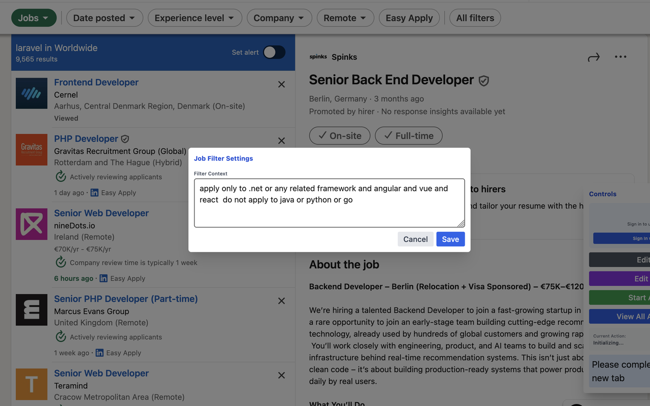 ApplyFlux : Auto Apply to LinkedIn Jobs with Smart Filters - 截图 2
