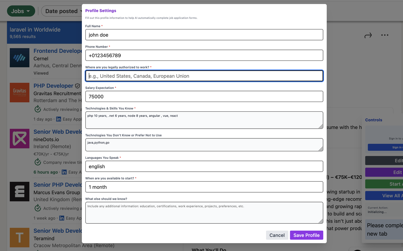 ApplyFlux : Auto Apply to LinkedIn Jobs with Smart Filters - 截图 3