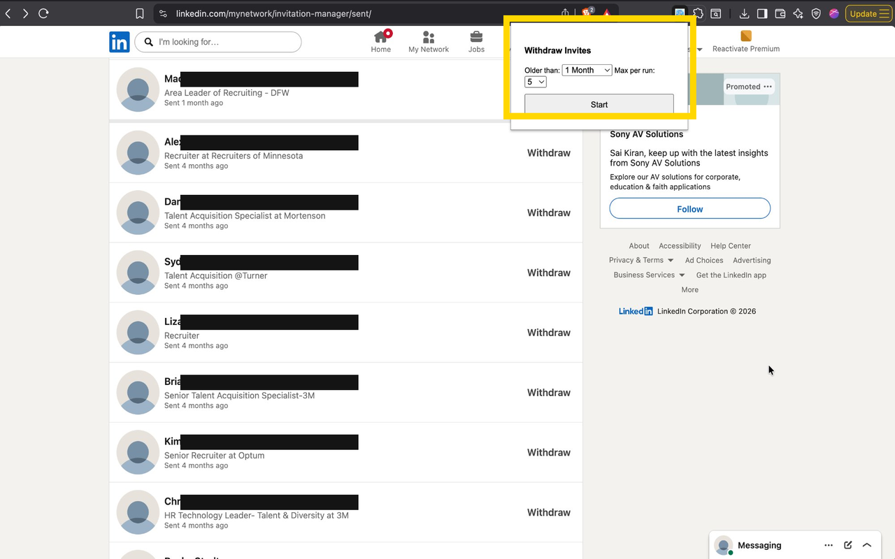 LinkedIn Invite Cleaner - 截图 2