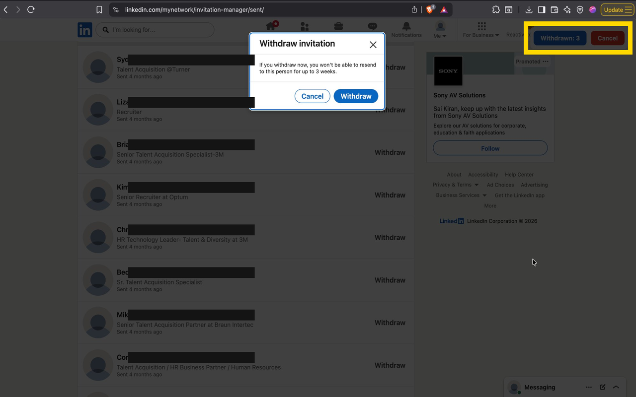 LinkedIn Invite Cleaner - 截图 3