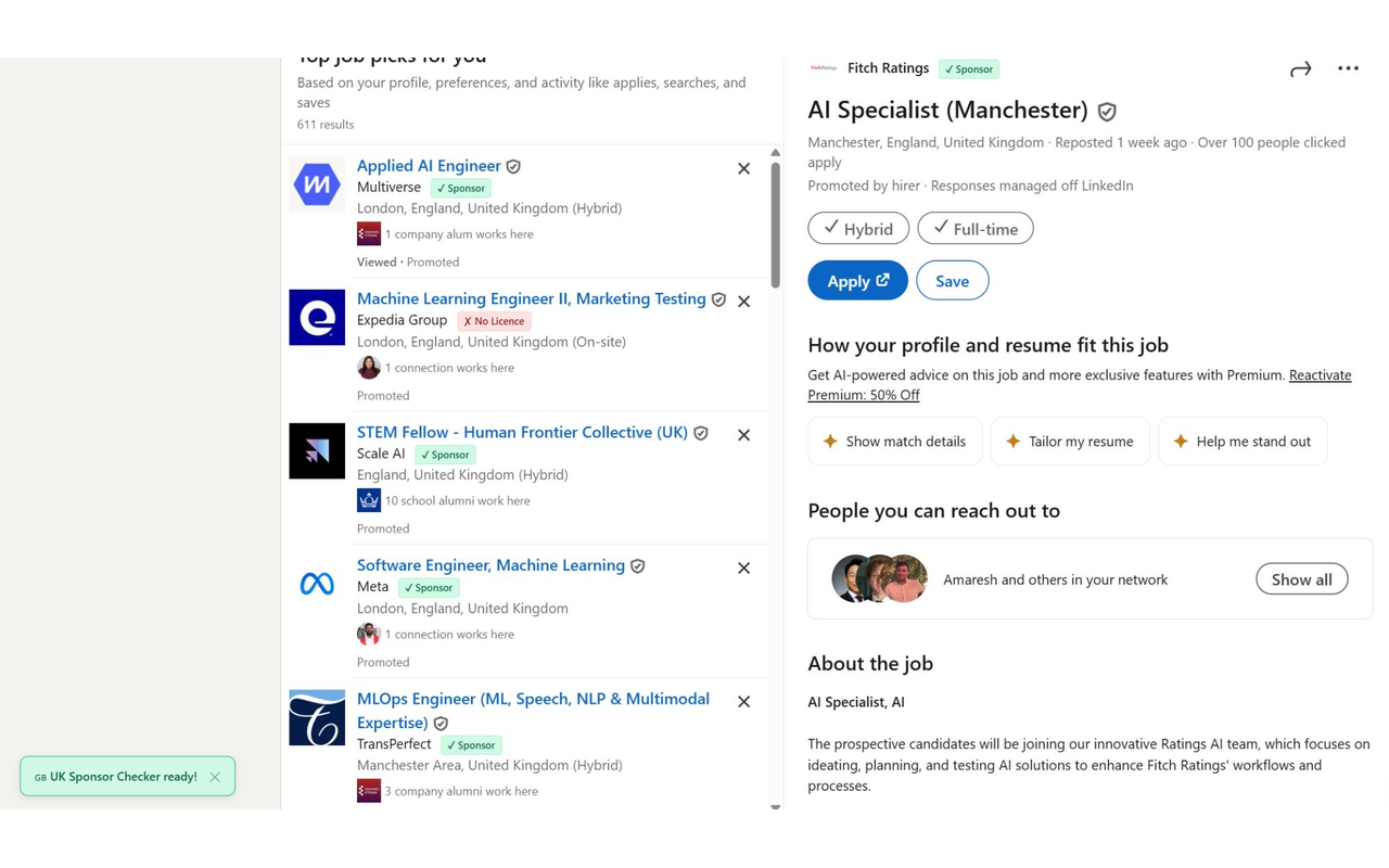 UK Visa Sponsor Checker for LinkedIn - 截图 4