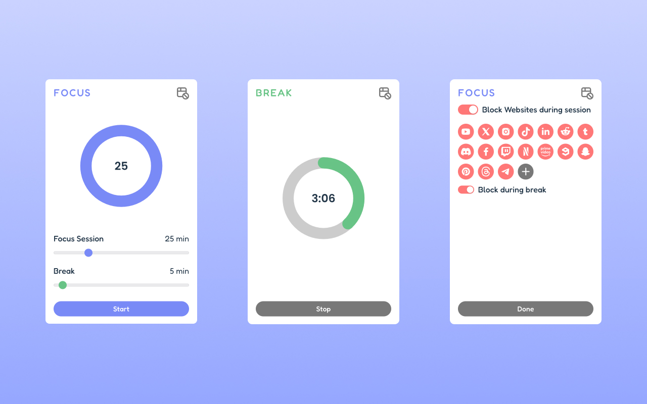 Focus: Pomodoro Timer, Website Blocker - 截图 2