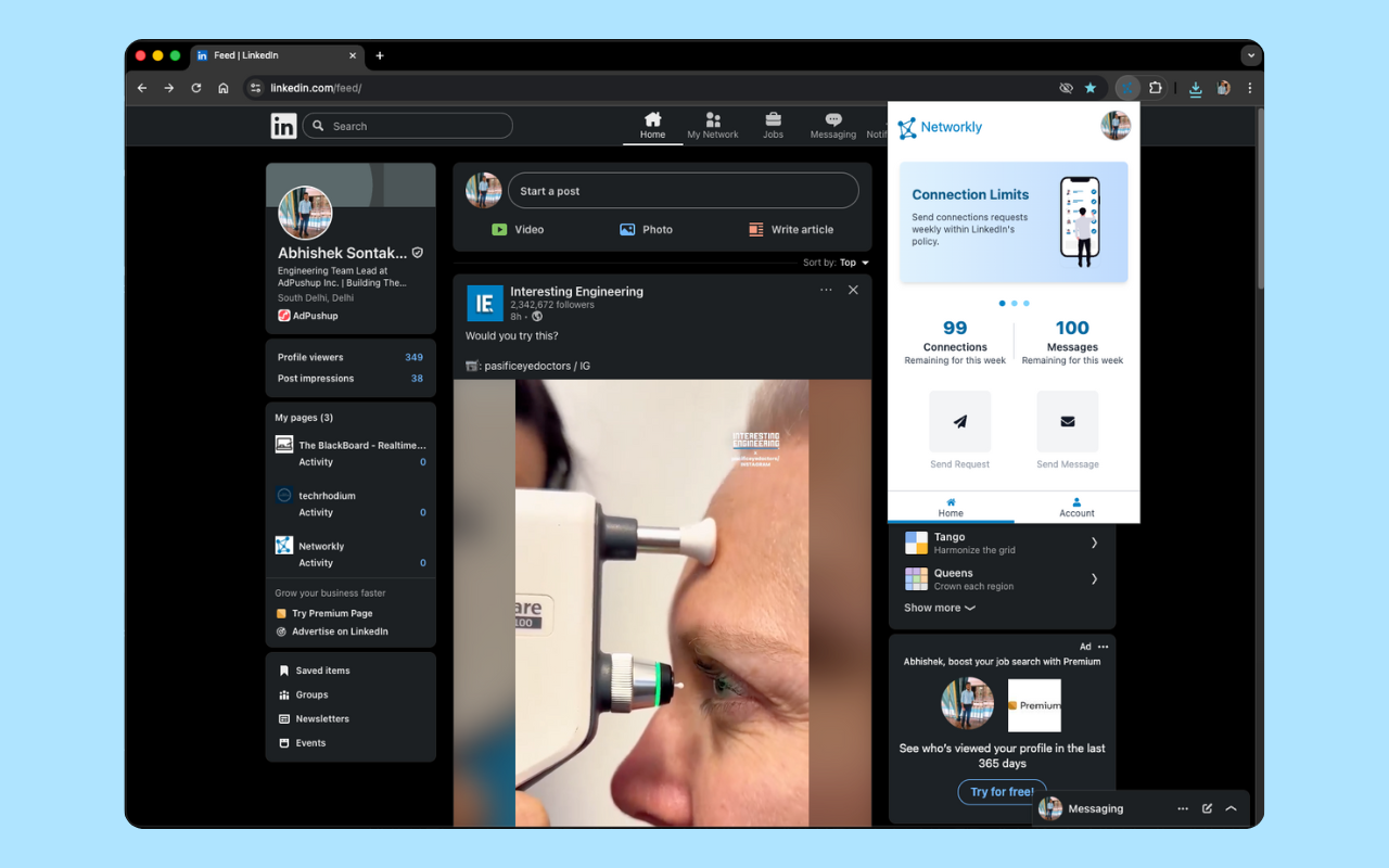Networkly - LinkedIn Automation, Bulk Messaging & Connections - 截图 1