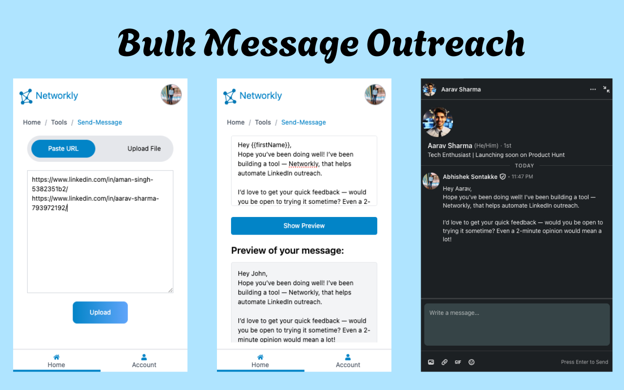 Networkly - LinkedIn Automation, Bulk Messaging & Connections - 截图 4