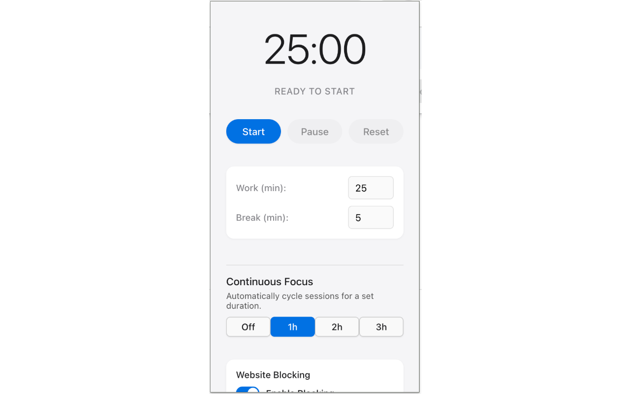 Pomodoro Timer & Website Blocker – Focus Orbit - 截图 1