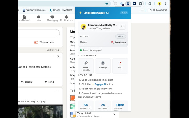 LinkedIn Engage AI - 截图 1