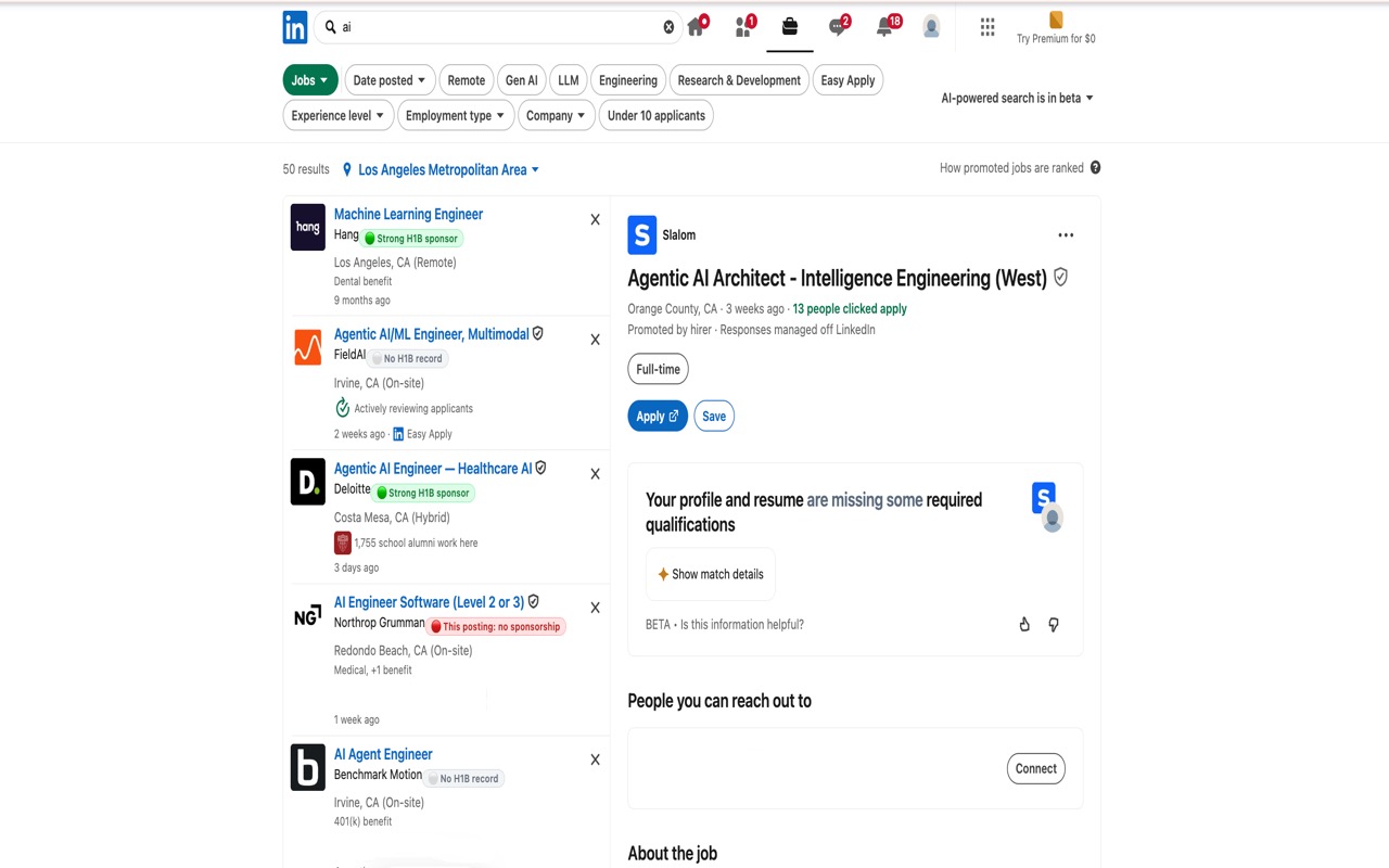 H1B Checker for LinkedIn, Indeed, Dice & Glassdoor - 截图 2