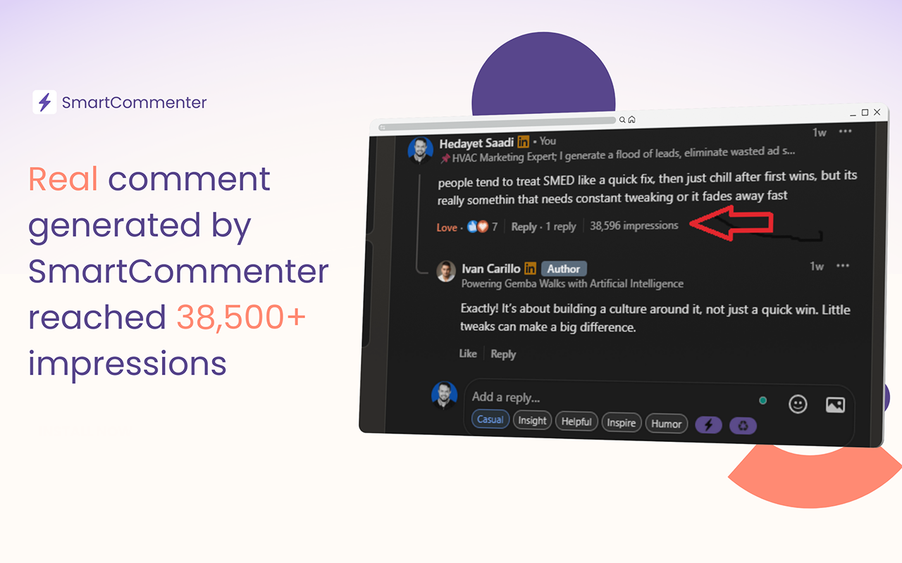 SmartCommenter – Linkedin Comment Generator Extension - 截图 1