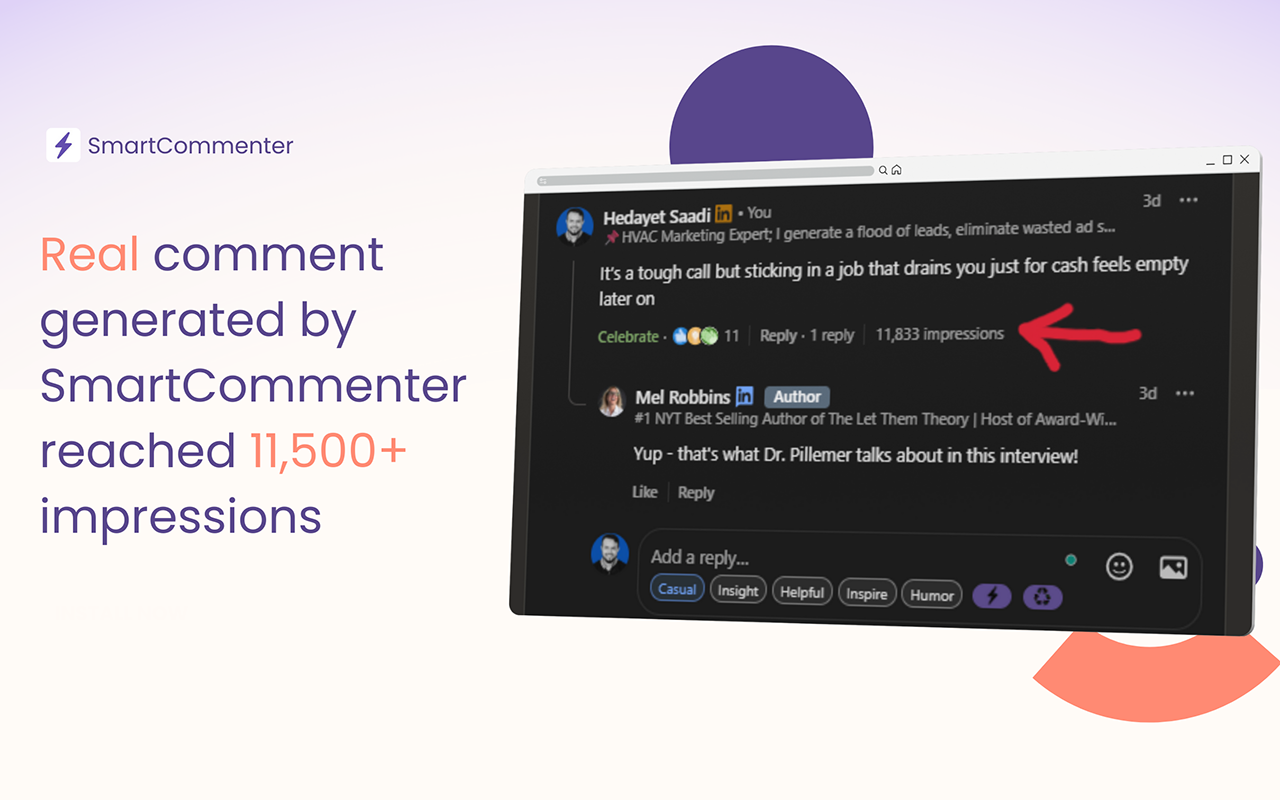 SmartCommenter – Linkedin Comment Generator Extension - 截图 3
