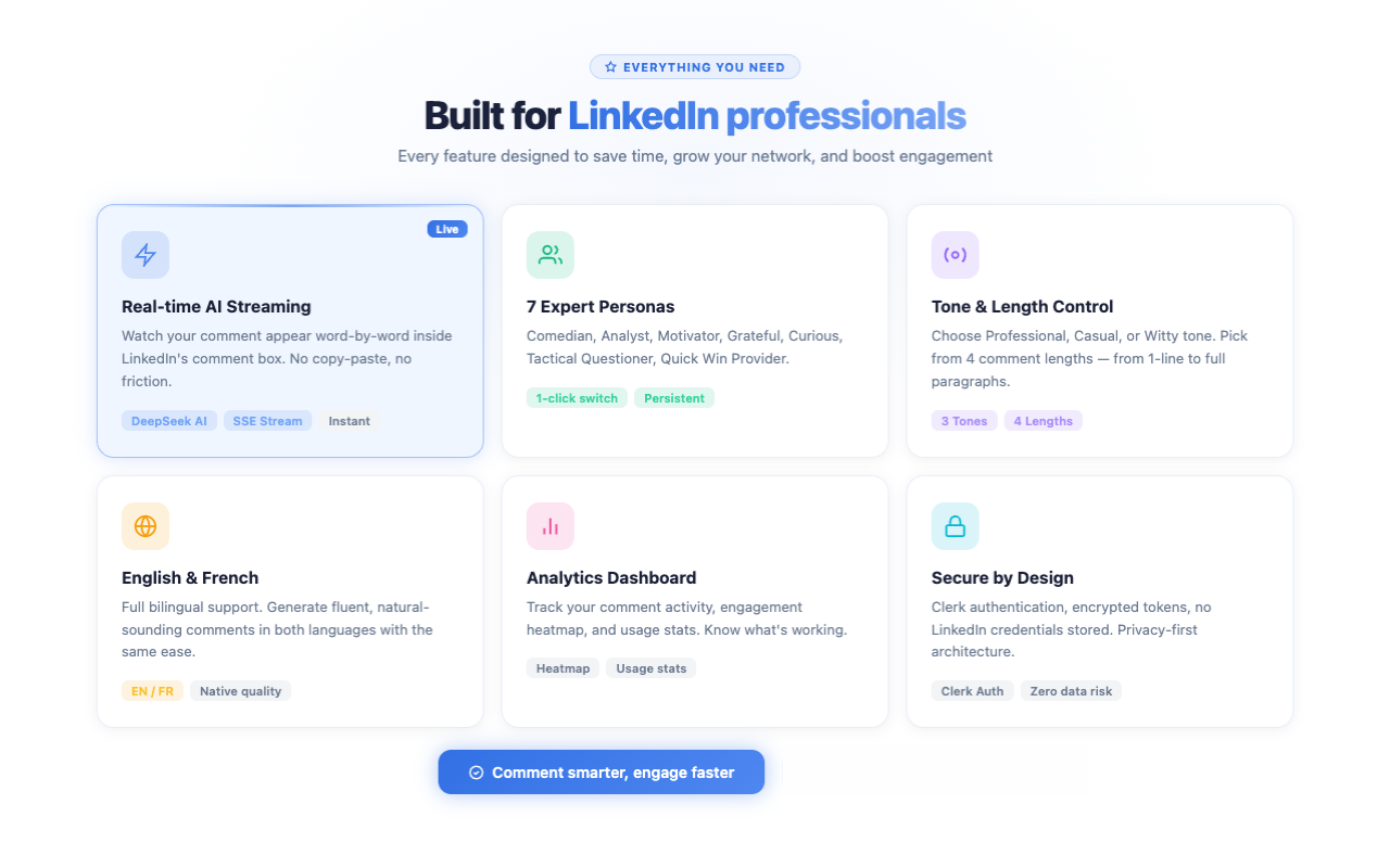 Gromming: AI LinkedIn Comment & Reply Writer - 截图 2