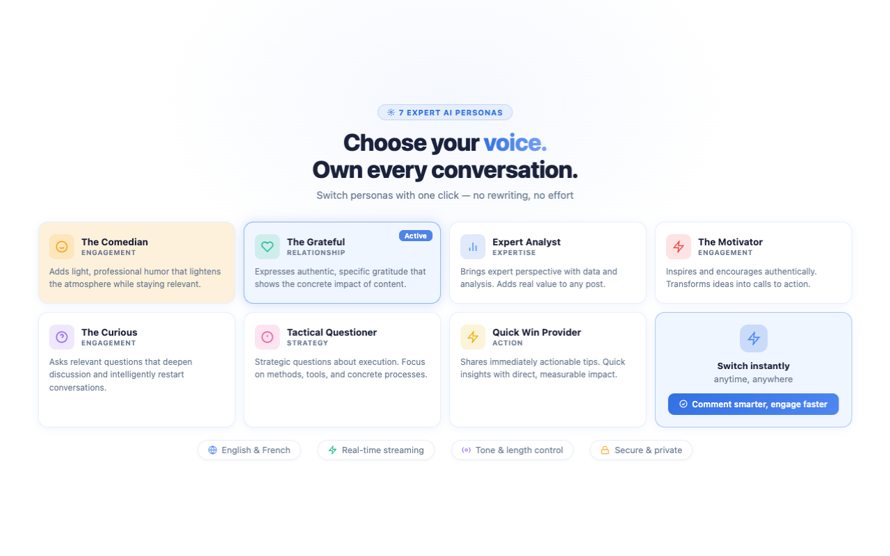 Gromming: AI LinkedIn Comment & Reply Writer - 截图 4