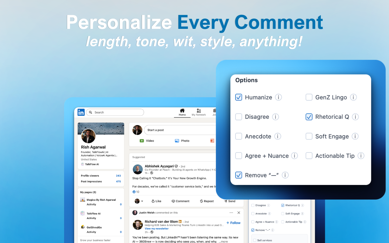 Comment Rocket - AI Powered LinkedIn Comments - 截图 5