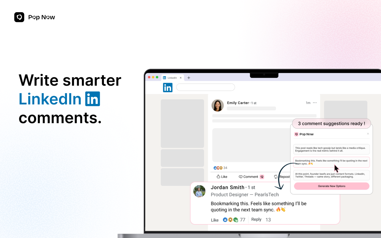 LinkedIn AI Comment Generator by Popnow - 截图 3