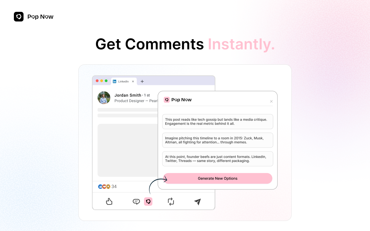 LinkedIn AI Comment Generator by Popnow - 截图 4