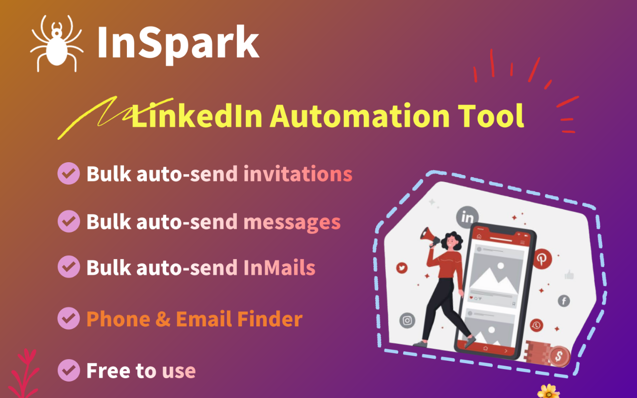 InSpark - 专业的电话和邮箱查找神器 | 领英效率工具 - 截图 1