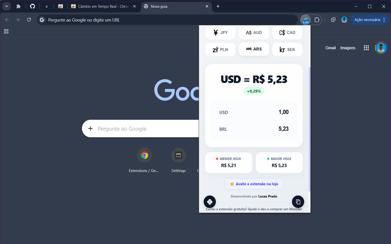 Câmbio em Tempo Real - 截图 1