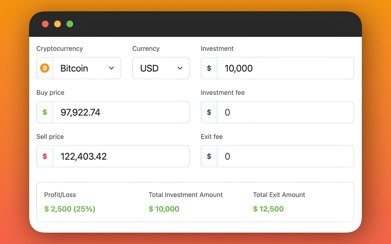 Bitcoin Investment Calculator - 比特币投资计算器 - 截图 1