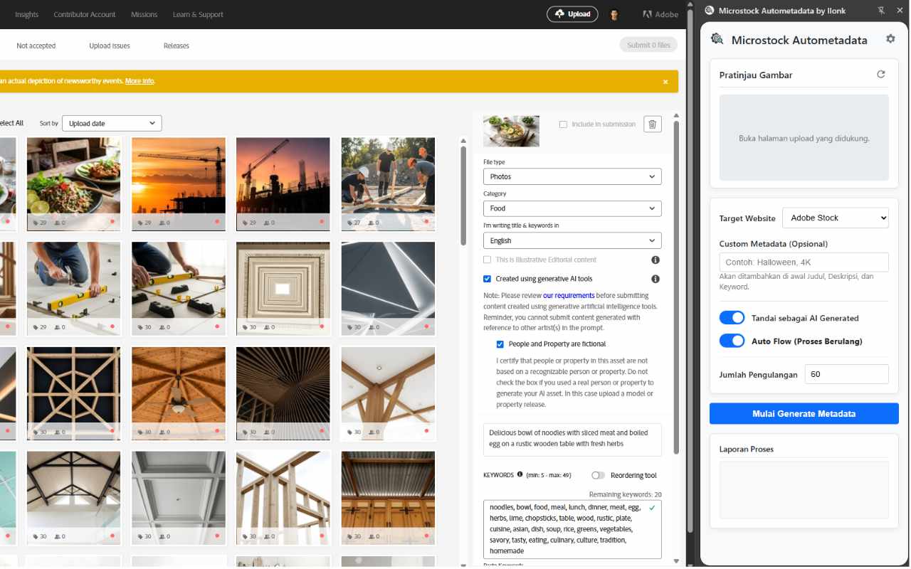 Microstock Autometadata - 截图 1