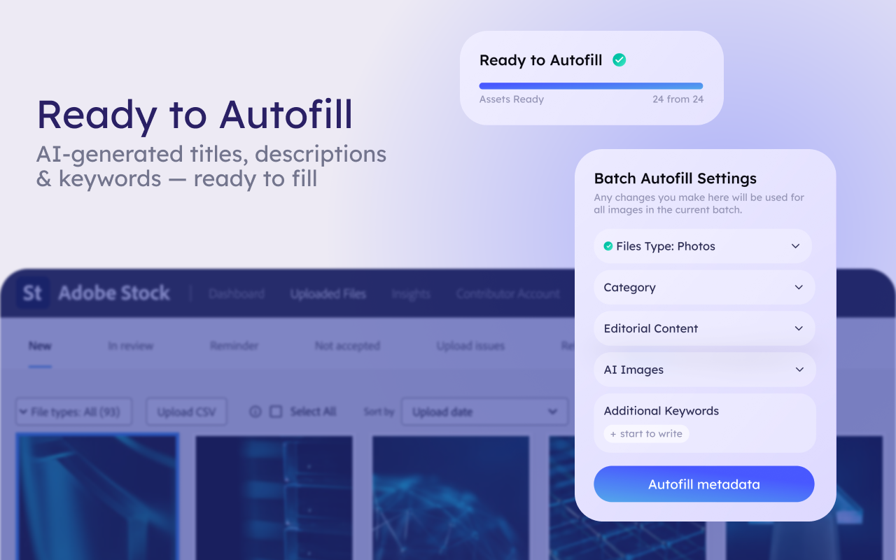 Fylio — AI Keywords & Metadata for Adobe Stock, Shutterstock - 截图 1