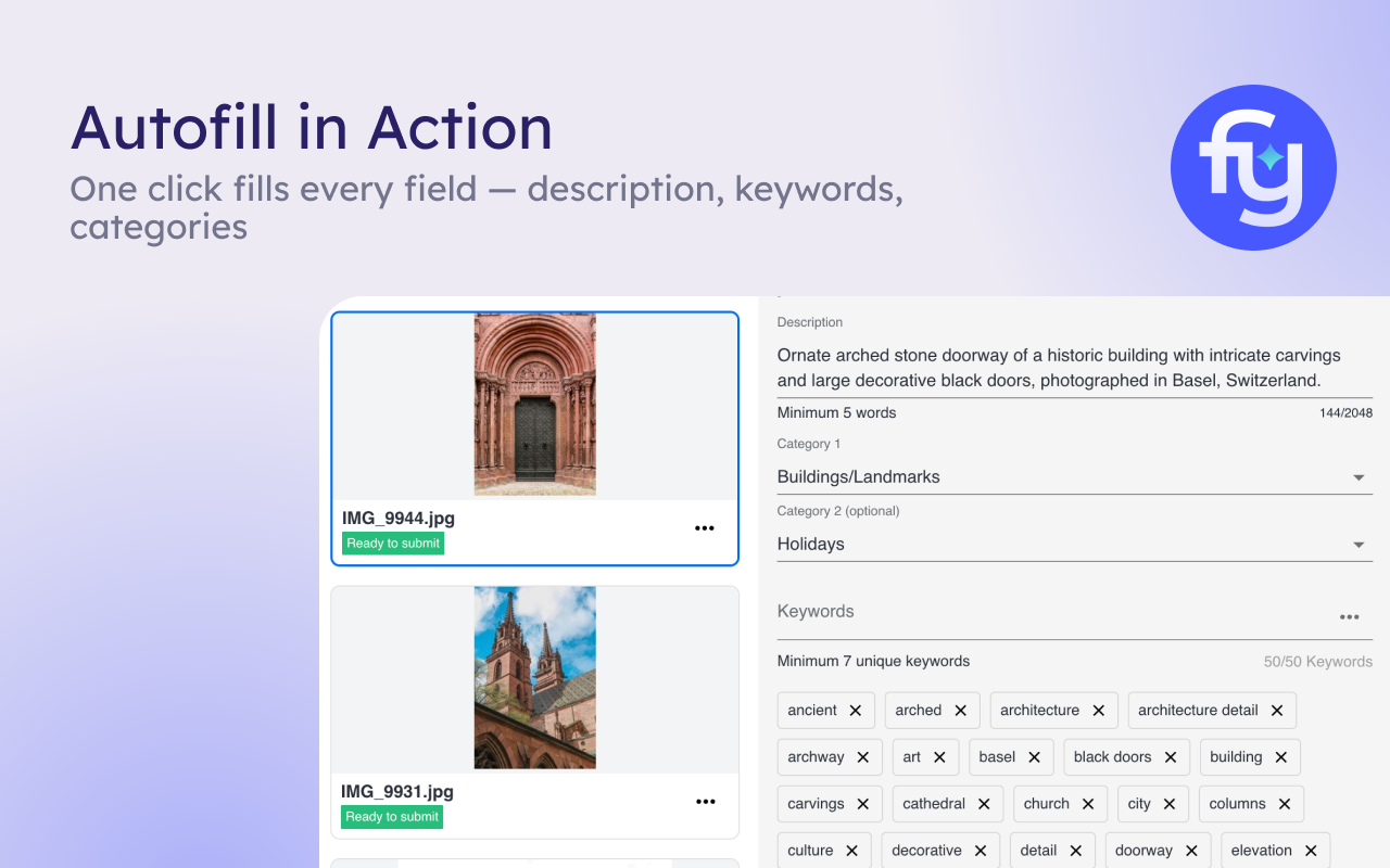Fylio — AI Keywords & Metadata for Adobe Stock, Shutterstock - 截图 3