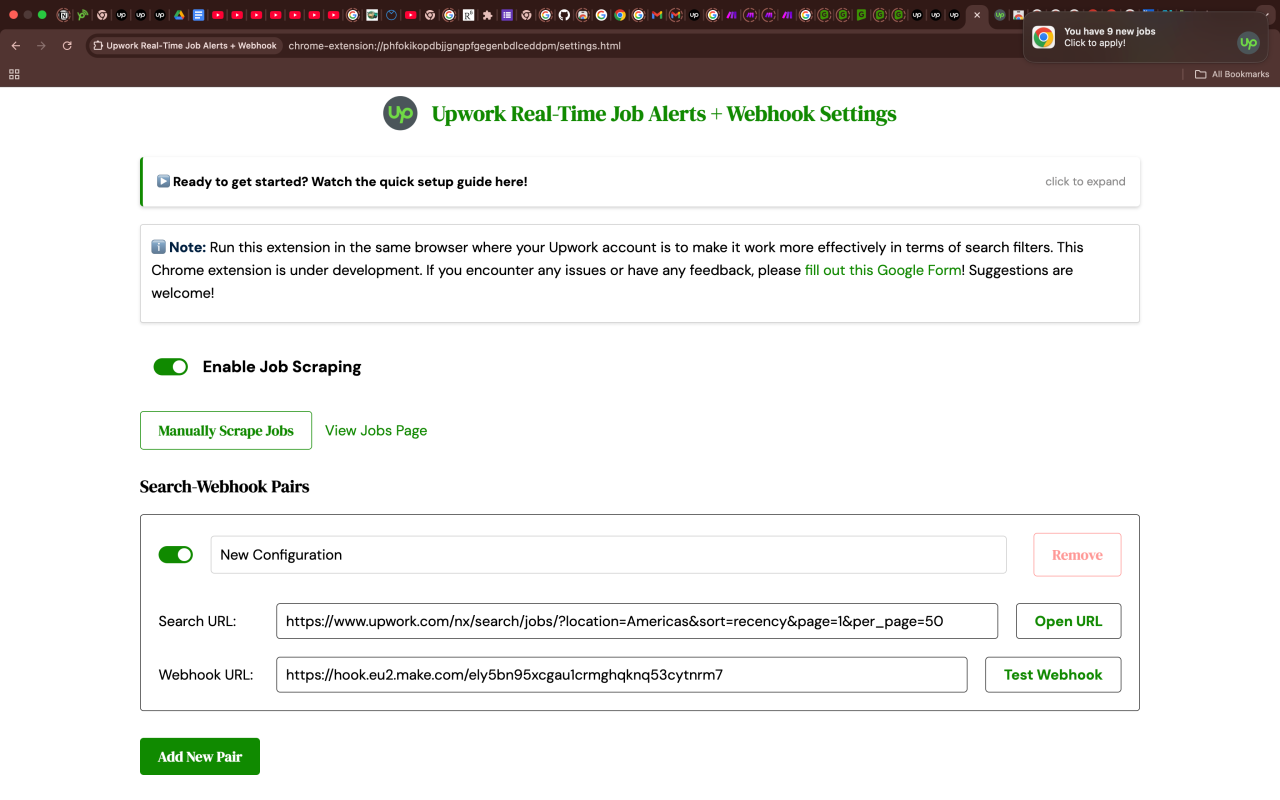 Upwork Real-Time Job Alerts + AI Cover Letter + Webhook - 截图 4