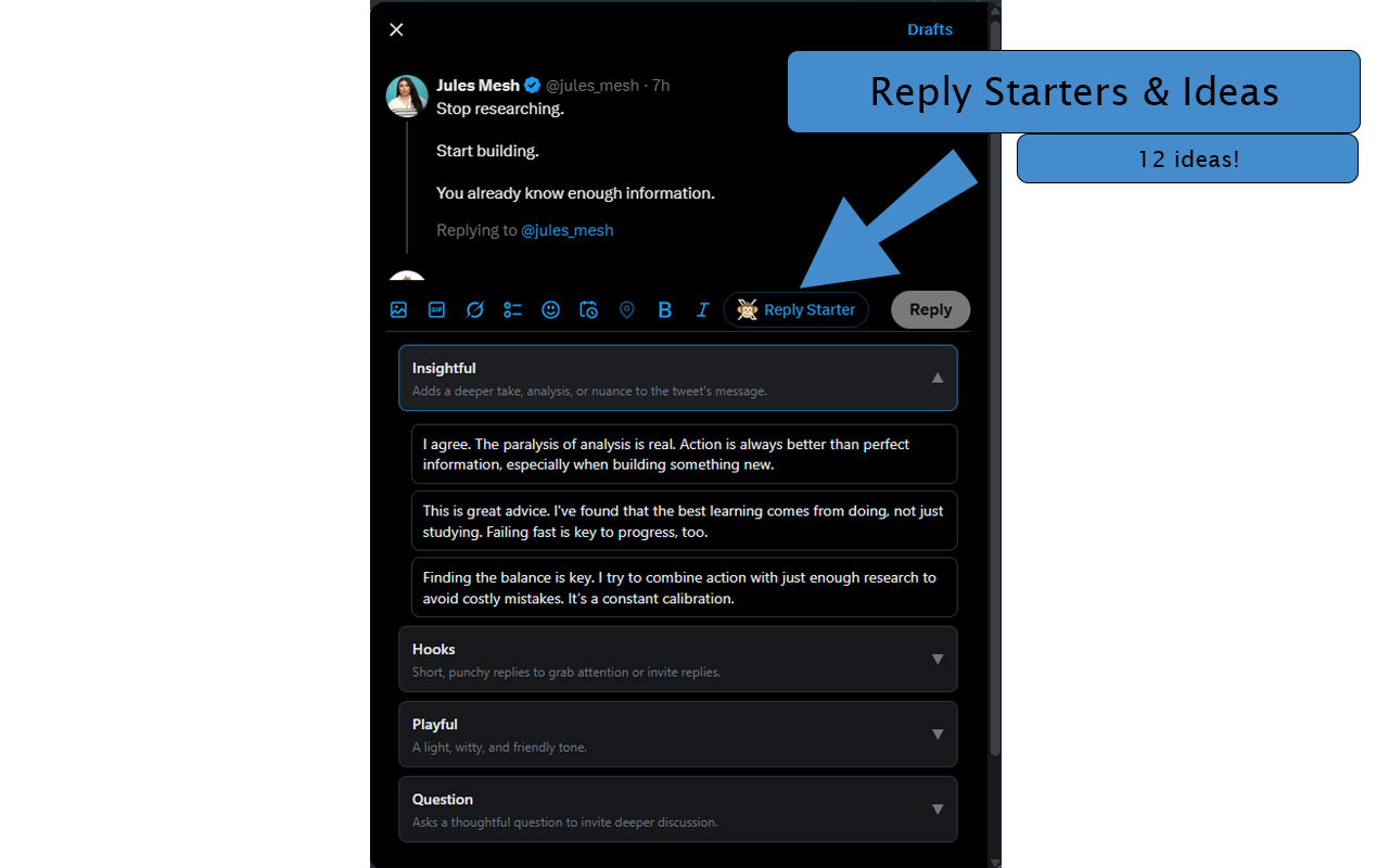 Twitter/X AI Reply & Tweet Ideas – Growth Assistant by SocialMonkey - 截图 2