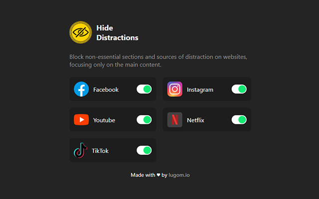 Hide Distractions - 截图 2