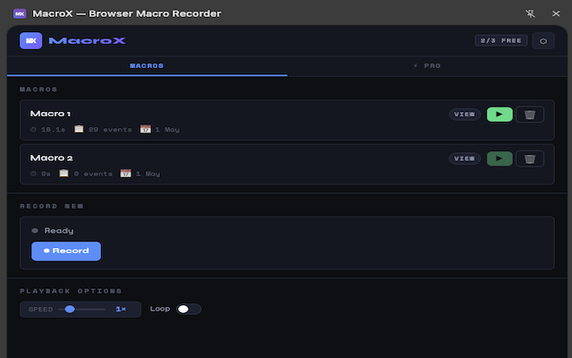 MacroX — Browser Macro Recorder - 截图 1