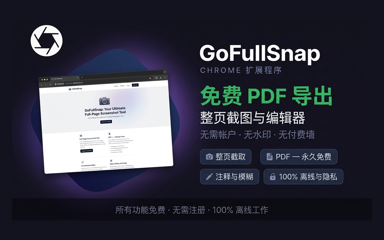 GoFullSnap - 全页截图与编辑器 - 截图 1