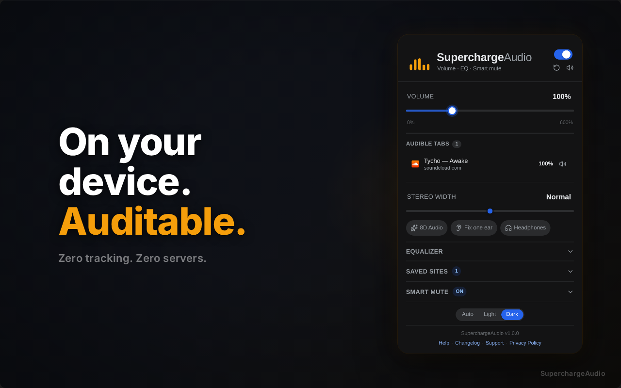 音量增强器和均衡器 – 低音·静音 | SuperchargeBrowser - 截图 5