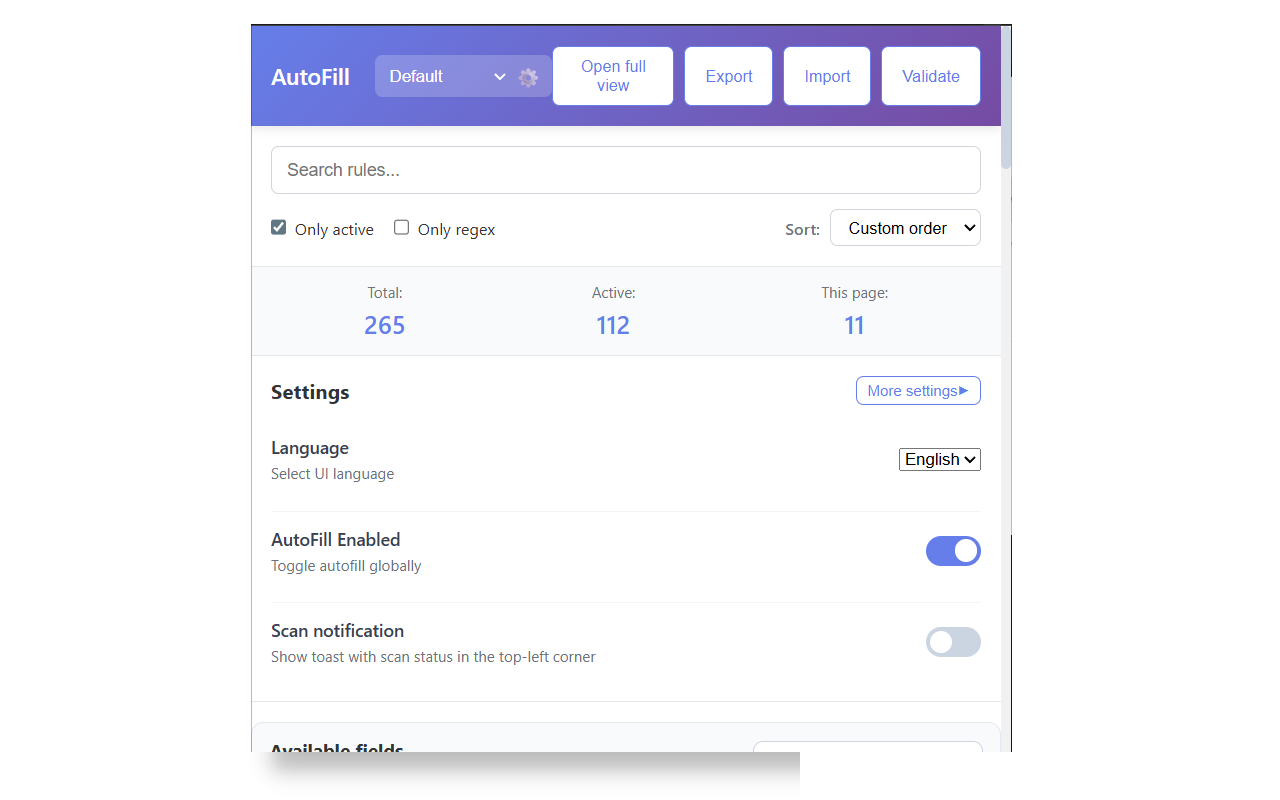 AutoFill Plugin - 截图 2