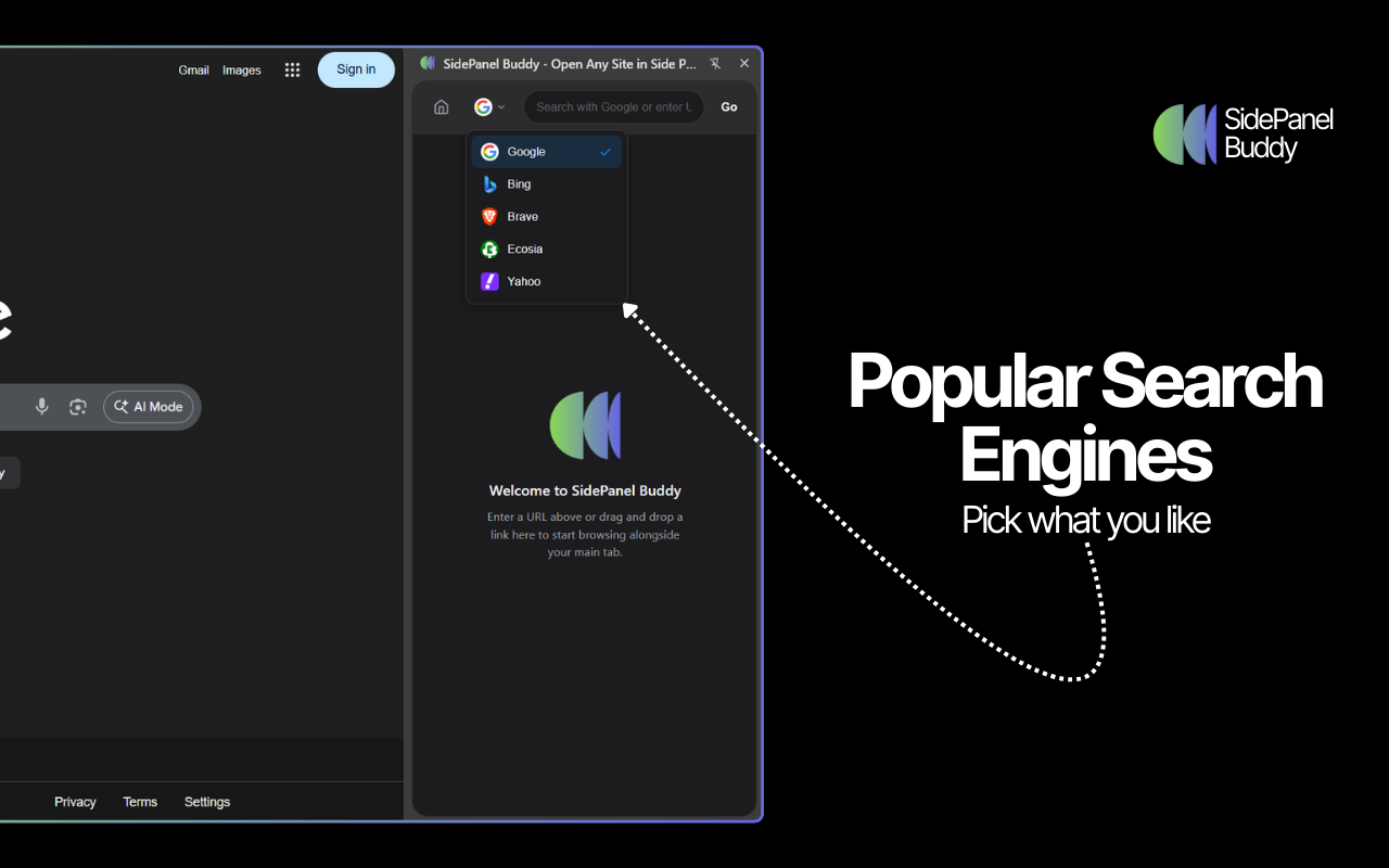 SidePanel Buddy - Open Any Site in Side Panel - 截图 1