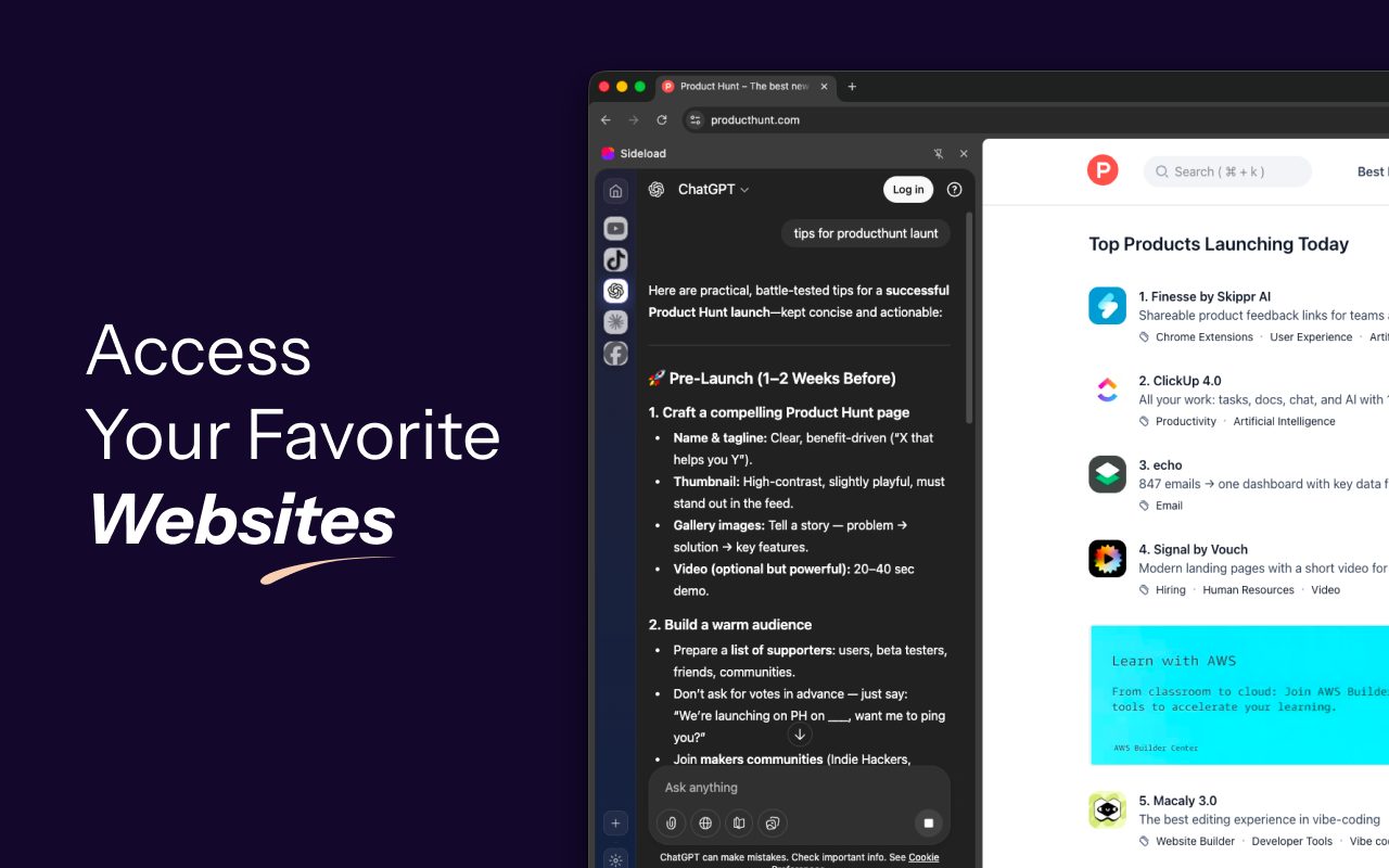 SideApps: 在Chrome侧边栏中打开任意应用 - 截图 2