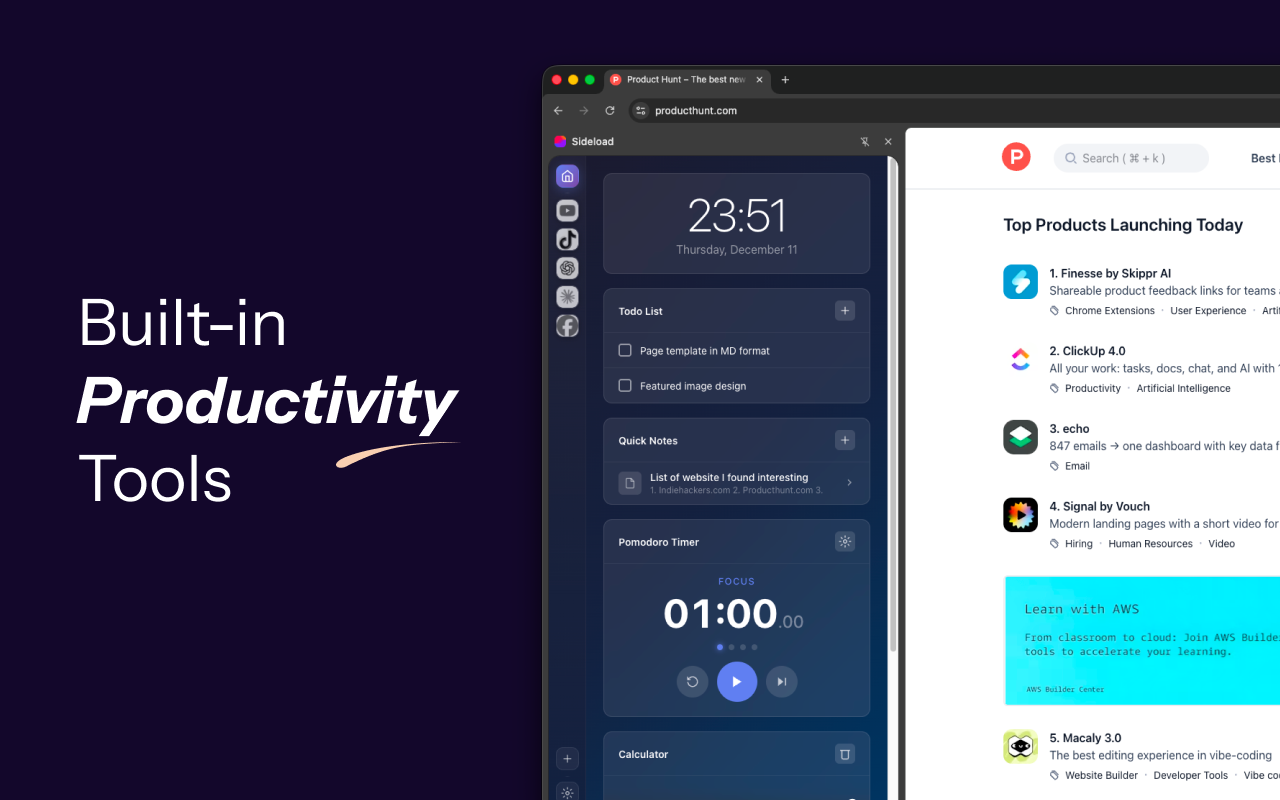 SideApps: 在Chrome侧边栏中打开任意应用 - 截图 3