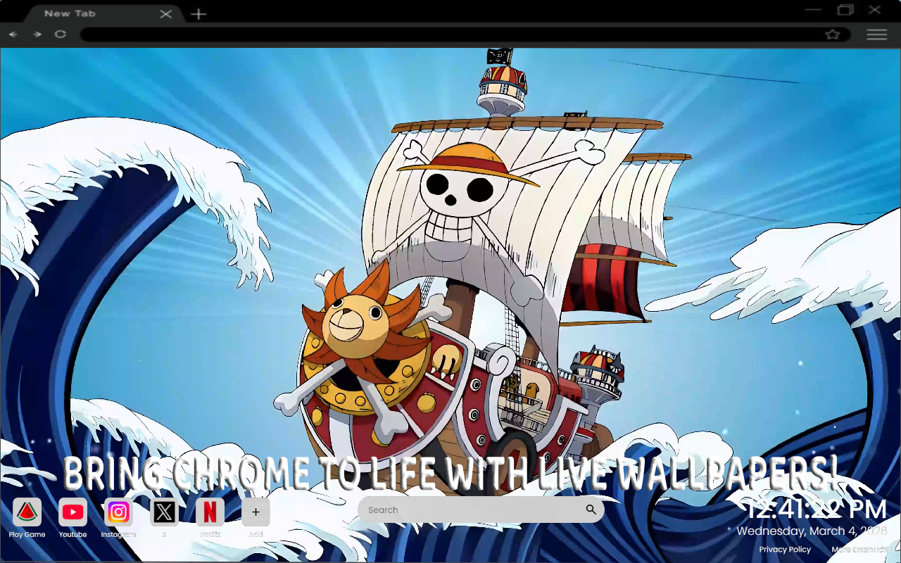 One Piece Boat Live Wallpaper - 截图 1