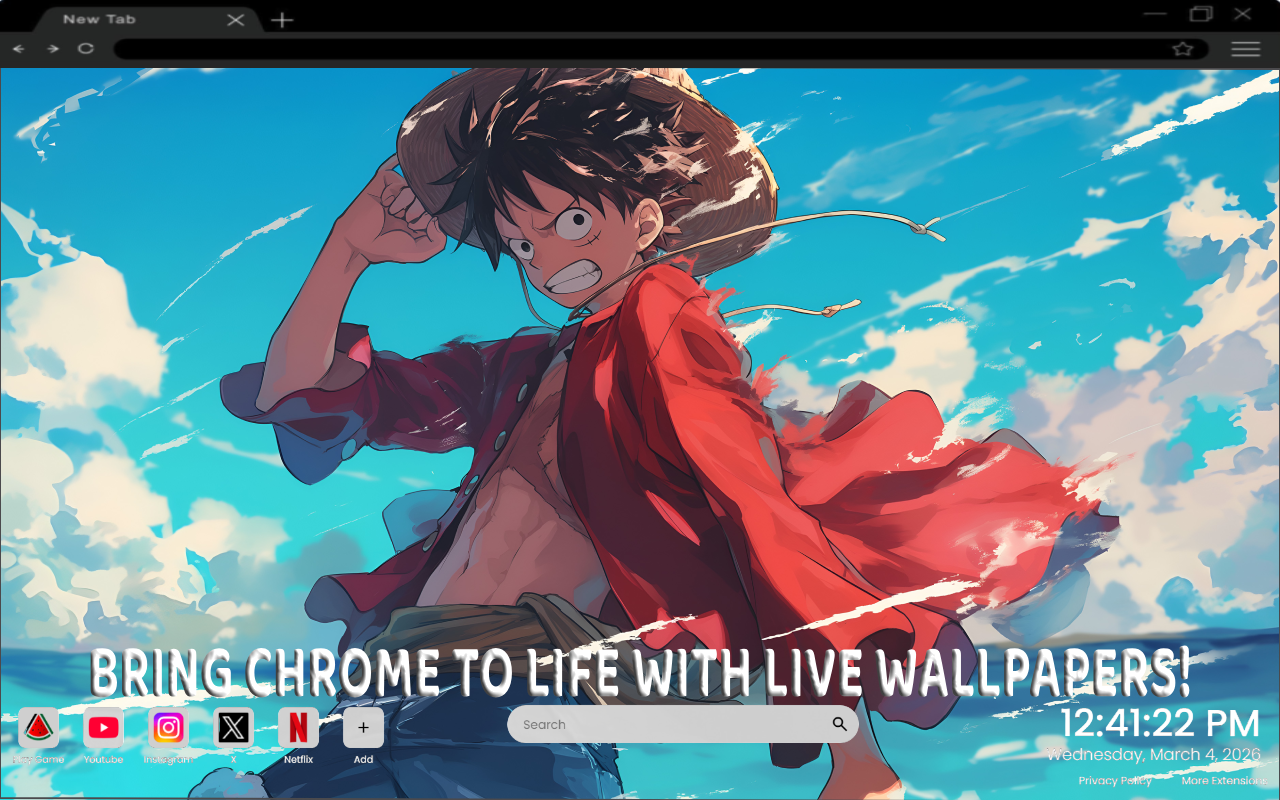 Monkey D. Luffy Sea One Piece Live Wallpaper - 截图 1