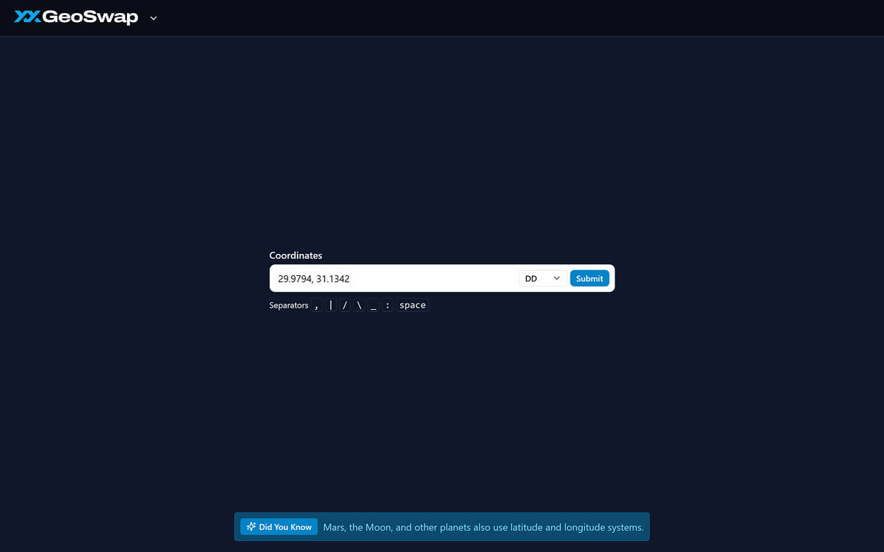 GeoSwap - A Smarter Coordinate Converter - 截图 1