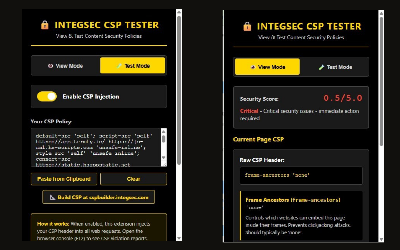 IntegSec CSP Tester - 截图 3