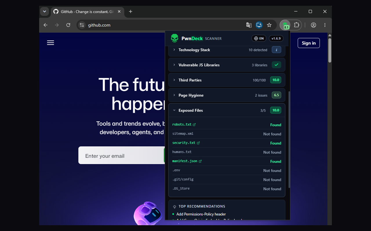 PwnDeck Scanner — Website Security & Privacy - 截图 2