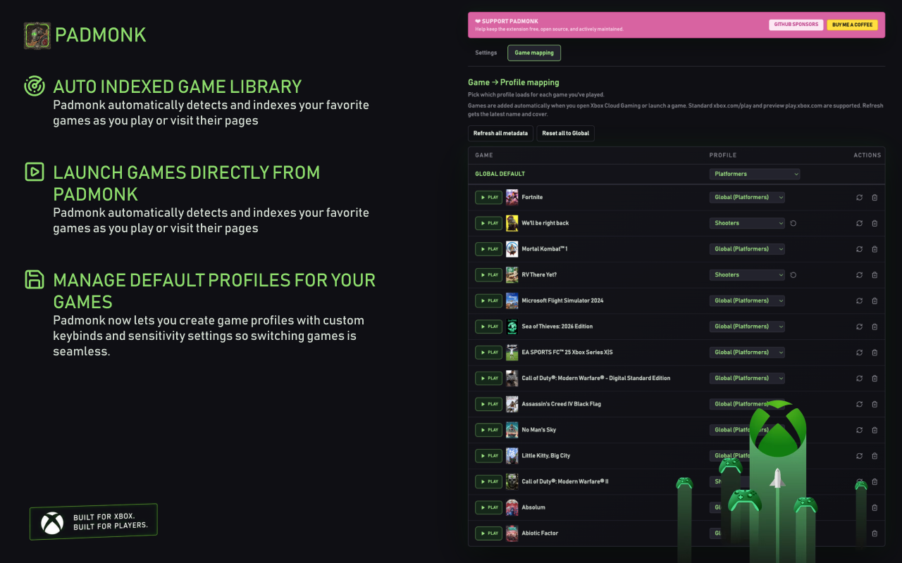 padmonk: 适用于 Xbox Cloud Gaming 的鼠标和键盘 - 截图 4