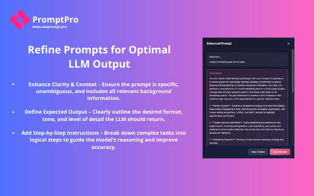 PromptPro: AI Prompt Enhancer - Improve Prompts for ChatGPT, Claude, Gemini - 截图 4