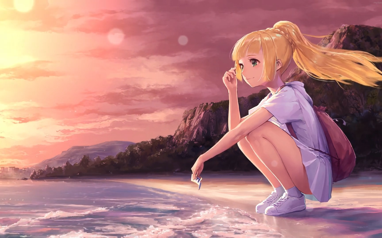 Cute Lillie at the Beach Pokémon Live Wallpaper - 截图 2