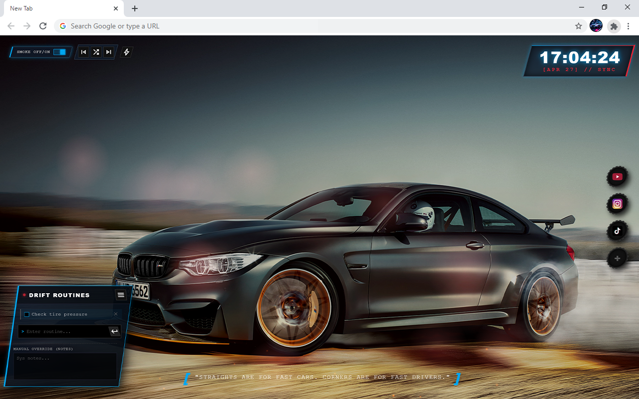 BMW Drift Car HD Wallpaper New Tab - 截图 3