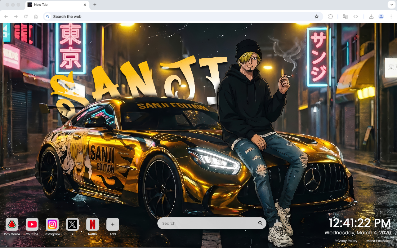 Mercedes-AMG GT Sanji  One Piece Live Wallpaper - 截图 3
