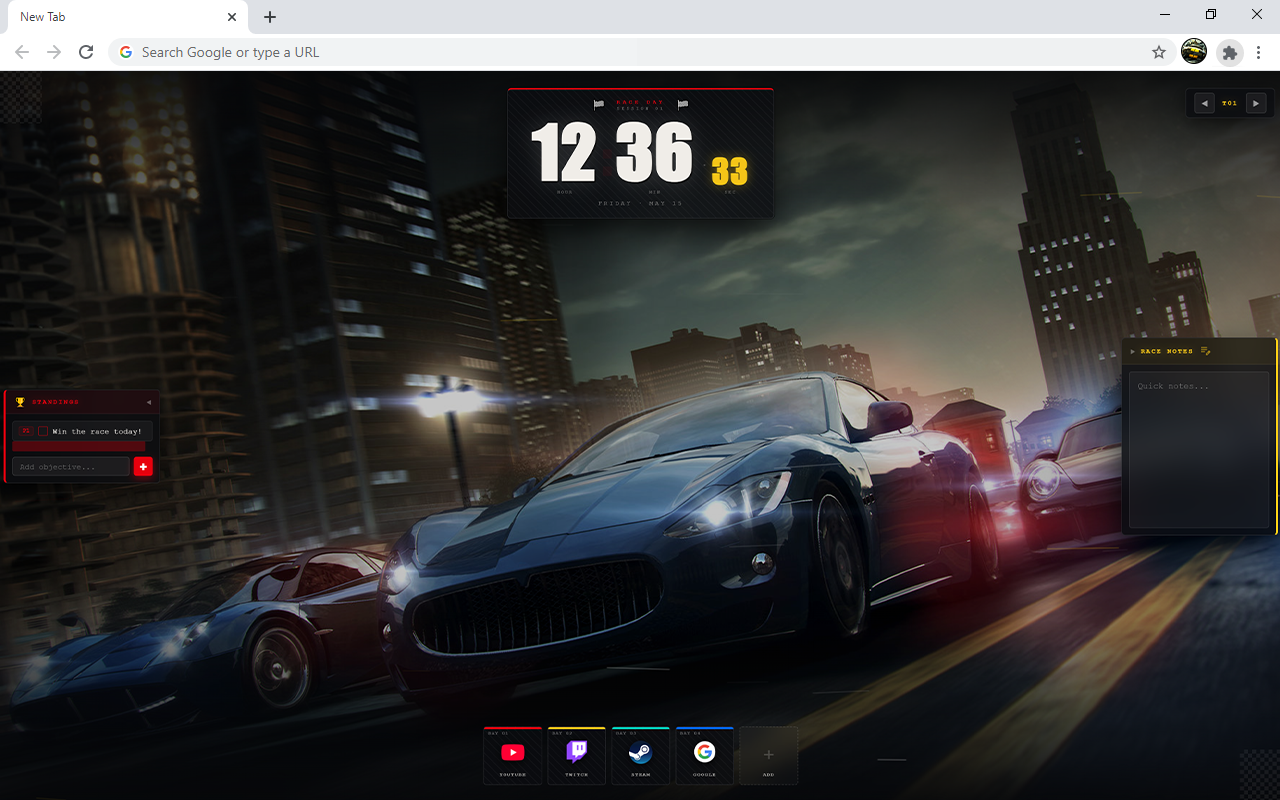 Car Games HD Wallpaper New Tab - 截图 3